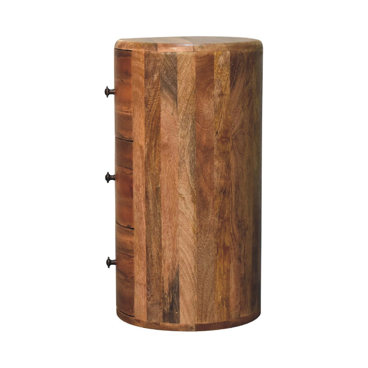 Oak-ish Drum Chest-Smiddy Furniture