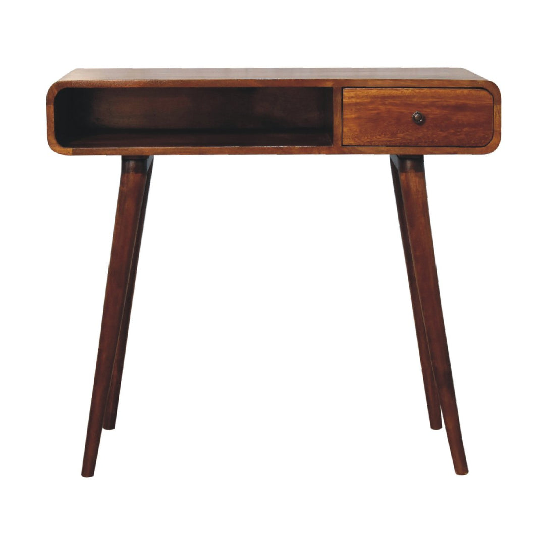 Curved Chestnut Writing Desk - Smiddy Furniture