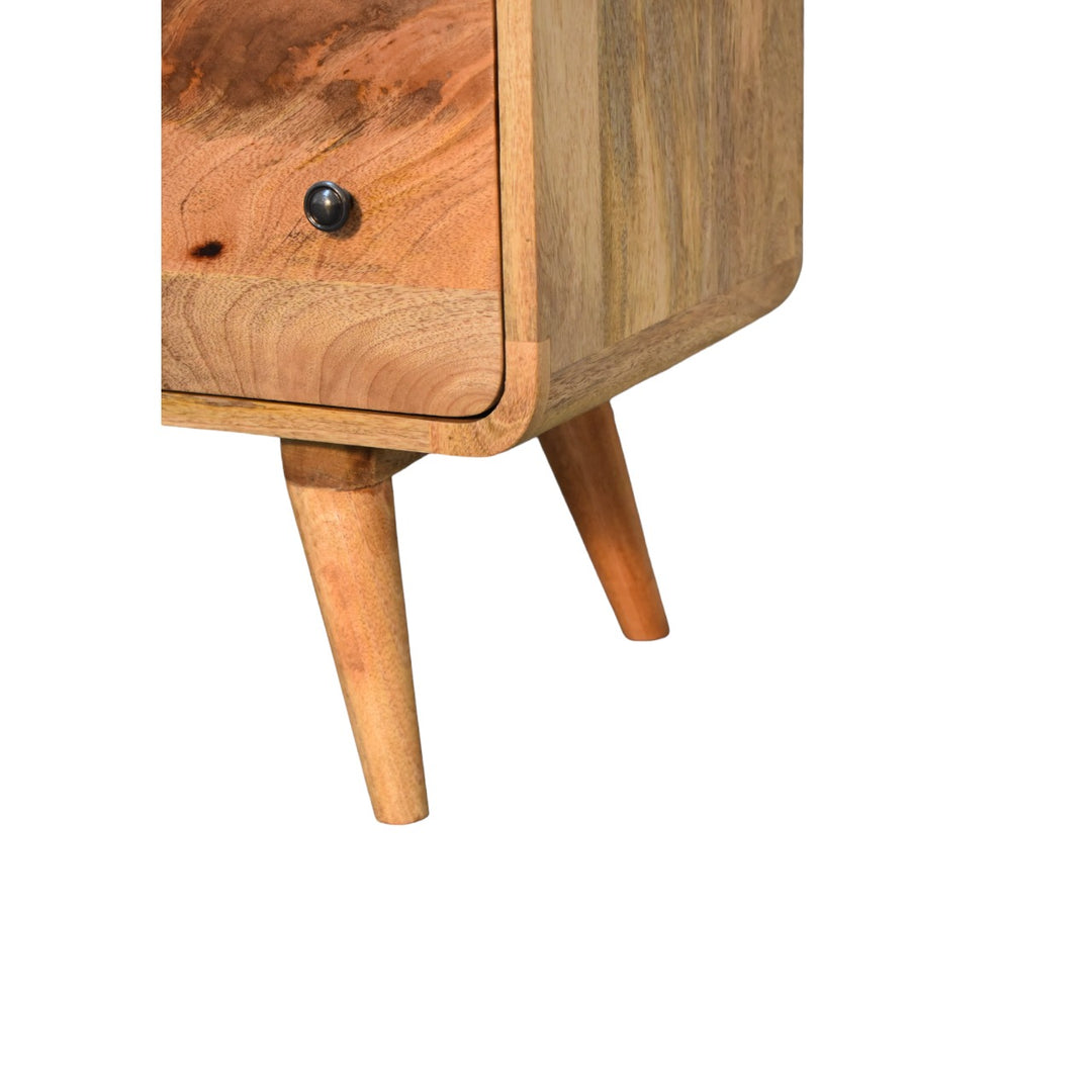 Large Curved Oak-ish Chest-Smiddy Furniture