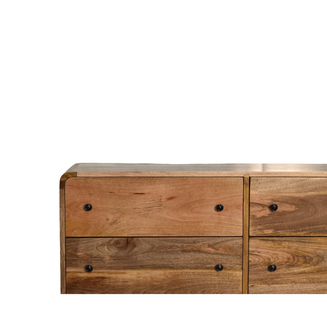 Large Curved Oak-ish Chest-Smiddy Furniture