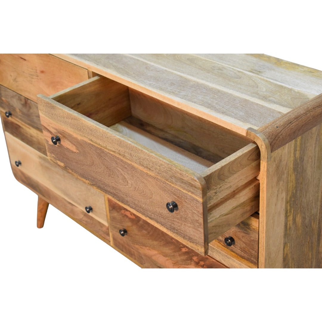 Large Curved Oak-ish Chest-Smiddy Furniture