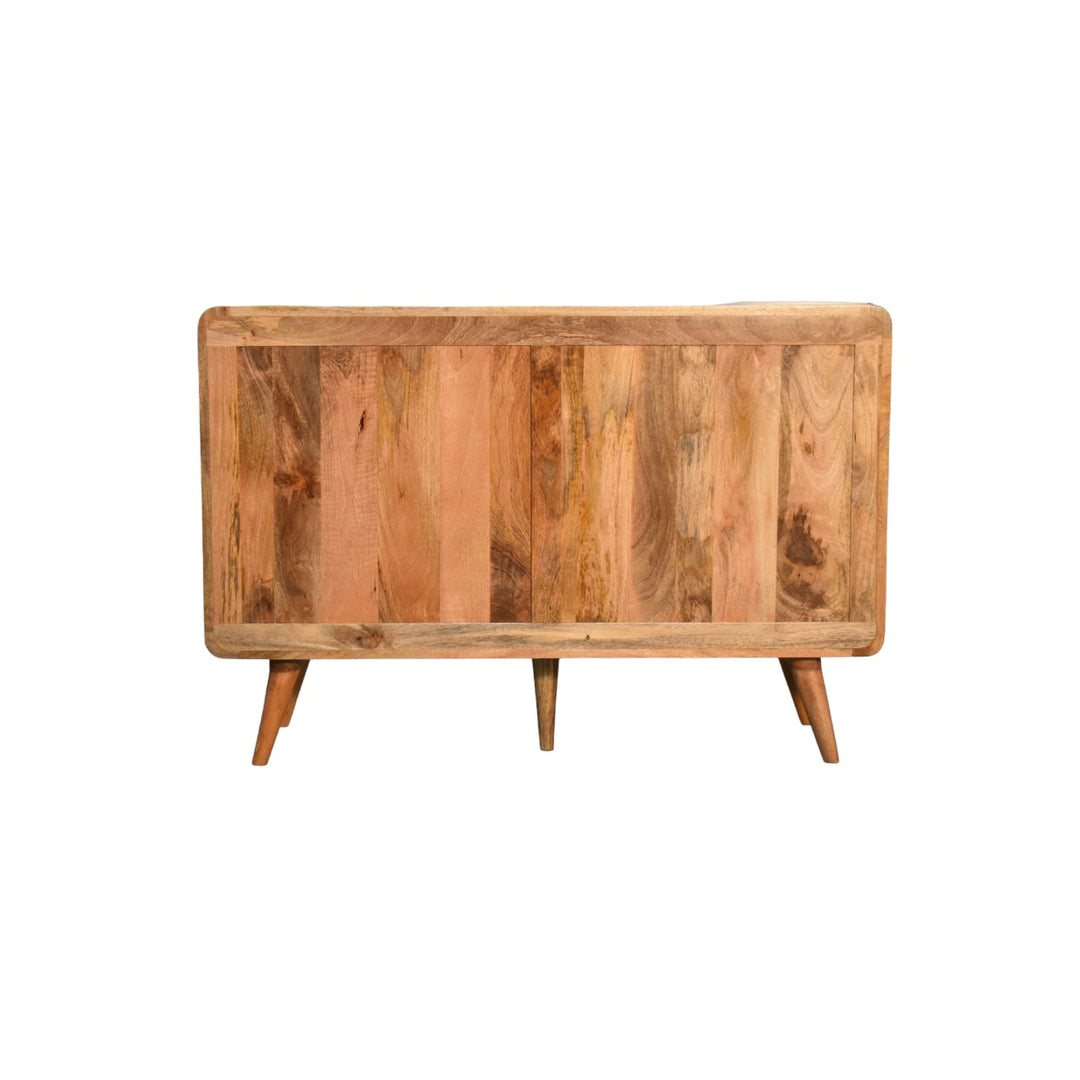 Large Curved Oak-ish Chest-Smiddy Furniture