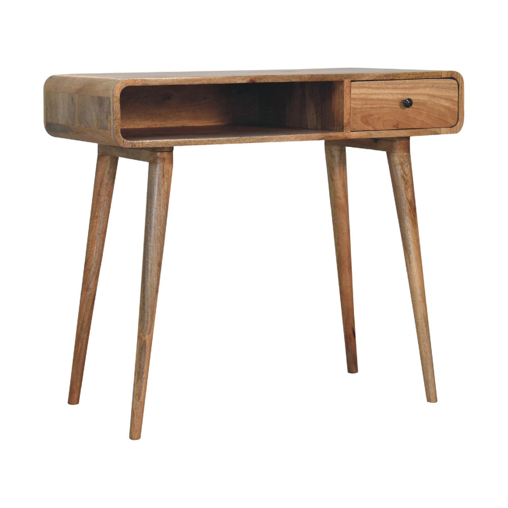 Curved Oak - ish Writing Desk - Smiddy Furniture
