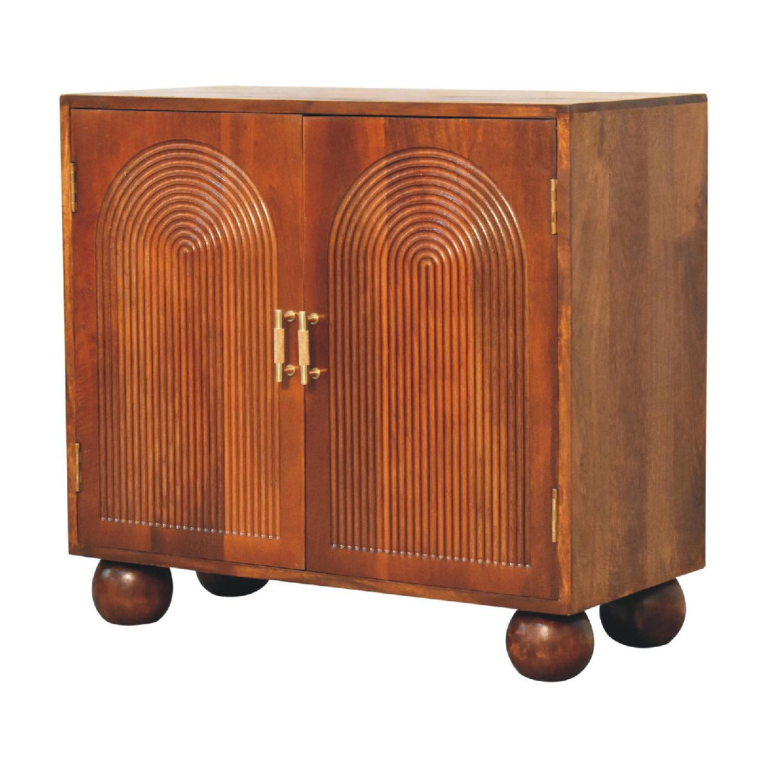 Chestnut Carved Ball Cabinet - Smiddy Furniture