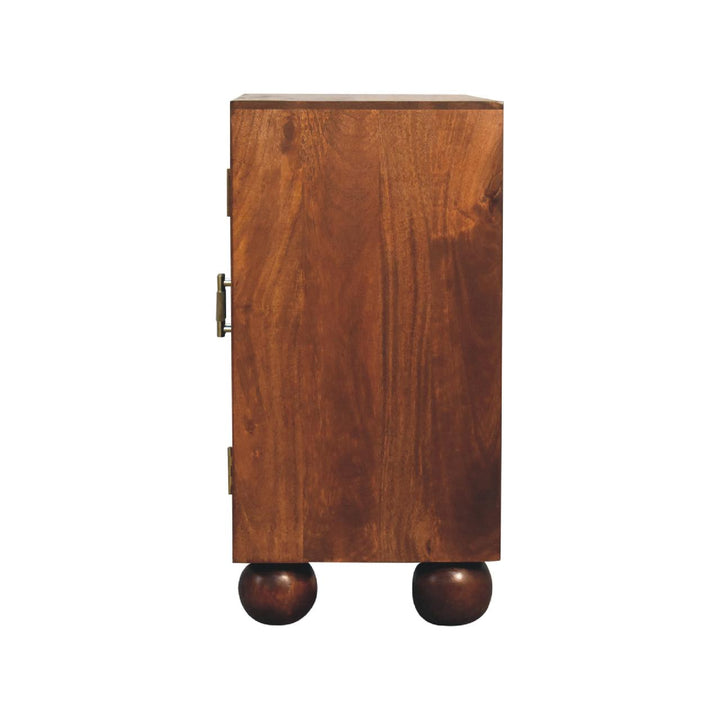 Chestnut Carved Ball Cabinet - Smiddy Furniture