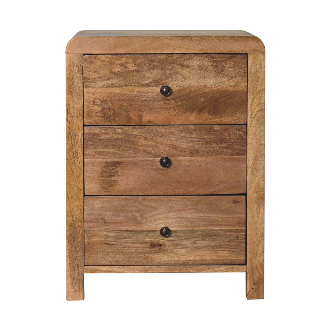 Aspen Oak - ish 3 Drawer Bedside - Smiddy Furniture