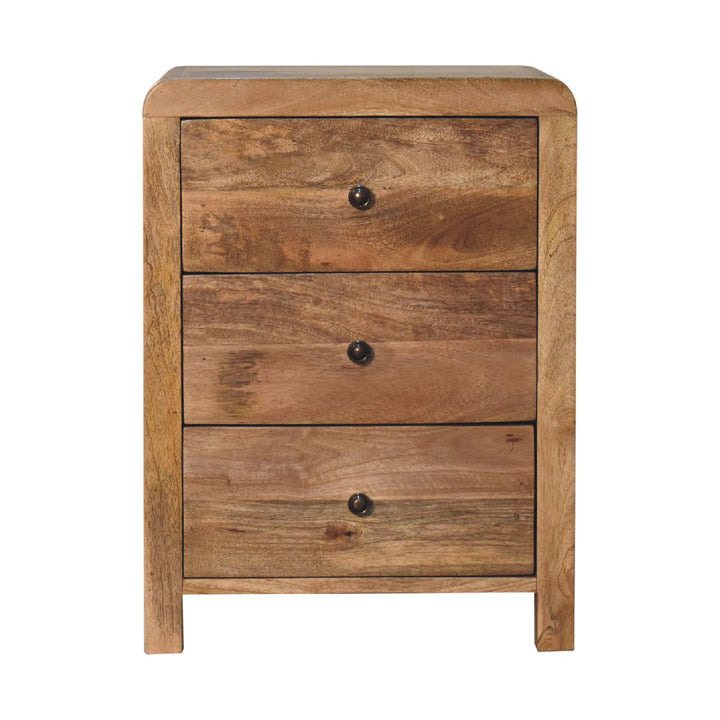 Aspen Oak - ish 3 Drawer Bedside - Smiddy Furniture