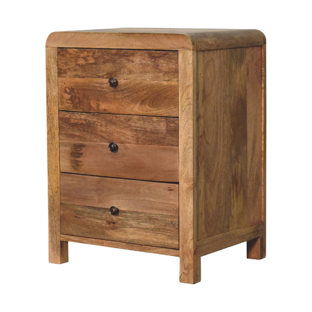Aspen Oak - ish 3 Drawer Bedside - Smiddy Furniture