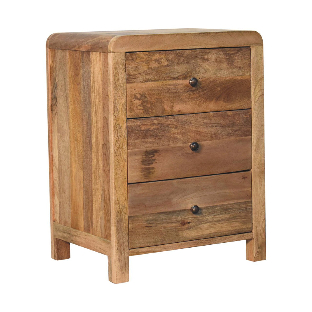 Aspen Oak - ish 3 Drawer Bedside - Smiddy Furniture
