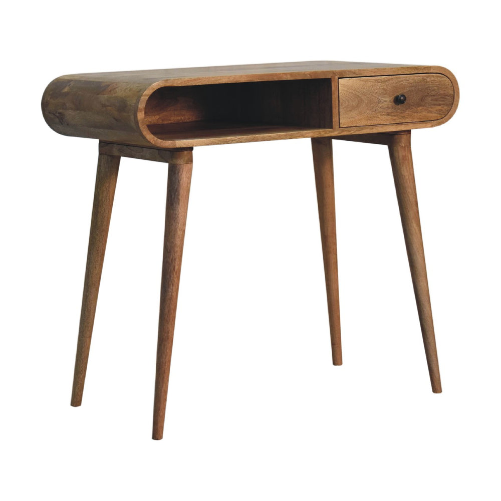 Curved Chestnut Writing Desk - Smiddy Furniture