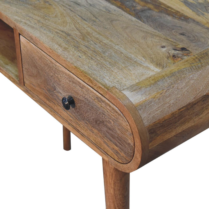 Curved Chestnut Writing Desk - Smiddy Furniture