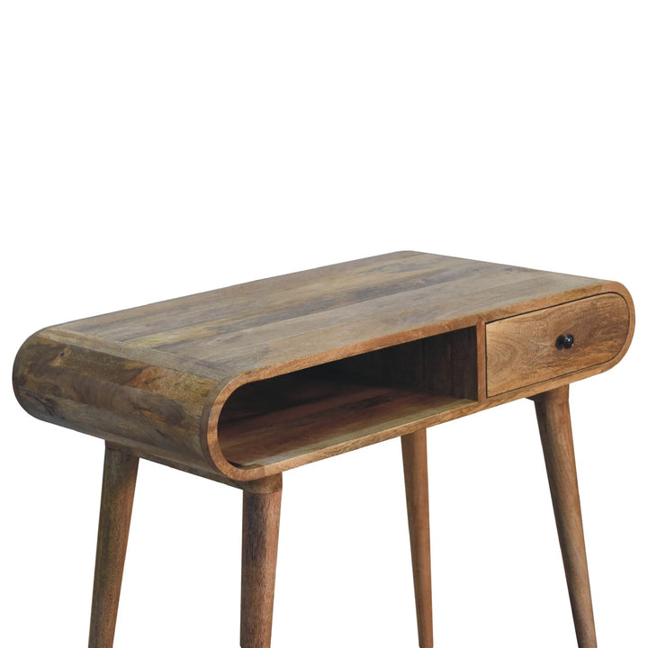 Curved Chestnut Writing Desk - Smiddy Furniture