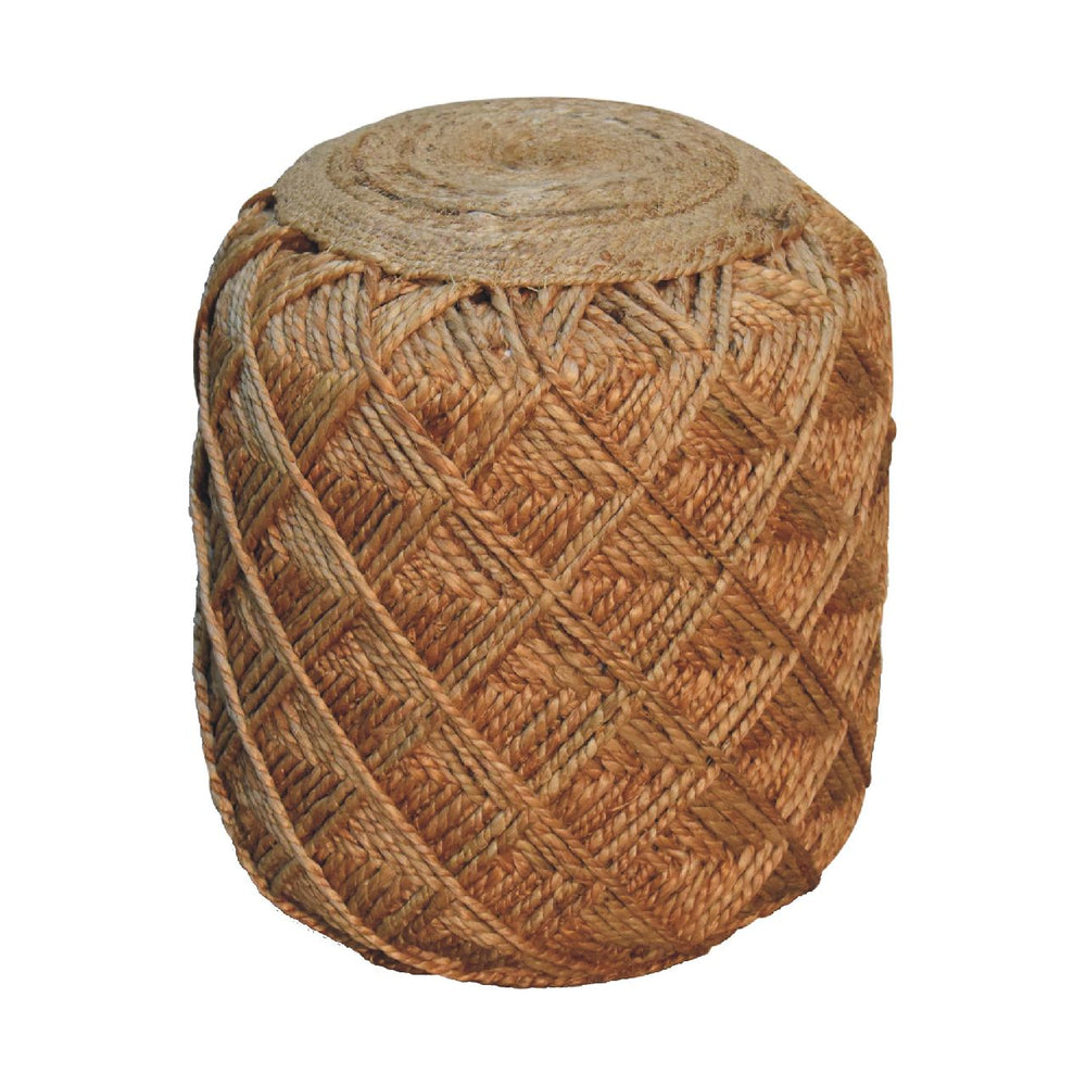 Jute Fiber Footstool Large Pattern - Smiddy Furniture