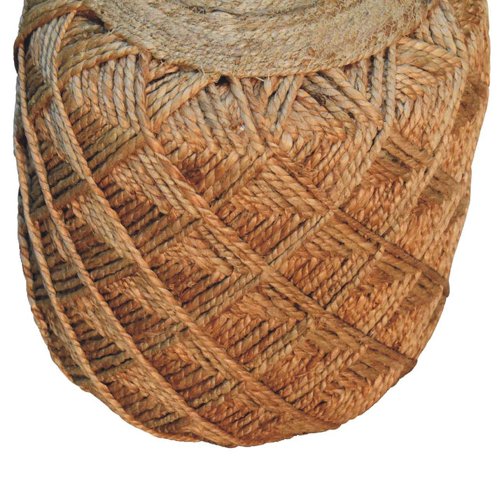 Jute Fiber Footstool Large Pattern - Smiddy Furniture