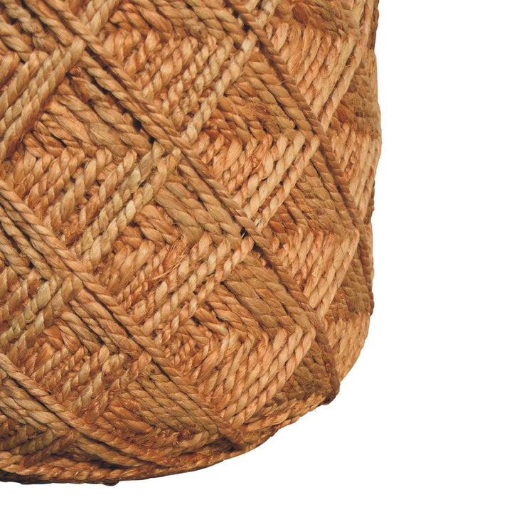 Jute Fiber Footstool Large Pattern - Smiddy Furniture