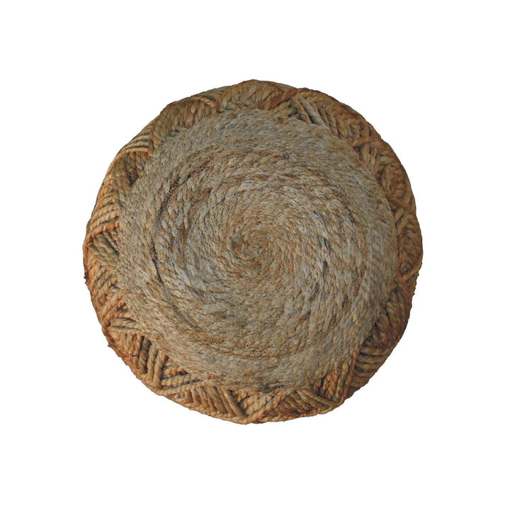 Jute Fiber Footstool Large Pattern - Smiddy Furniture