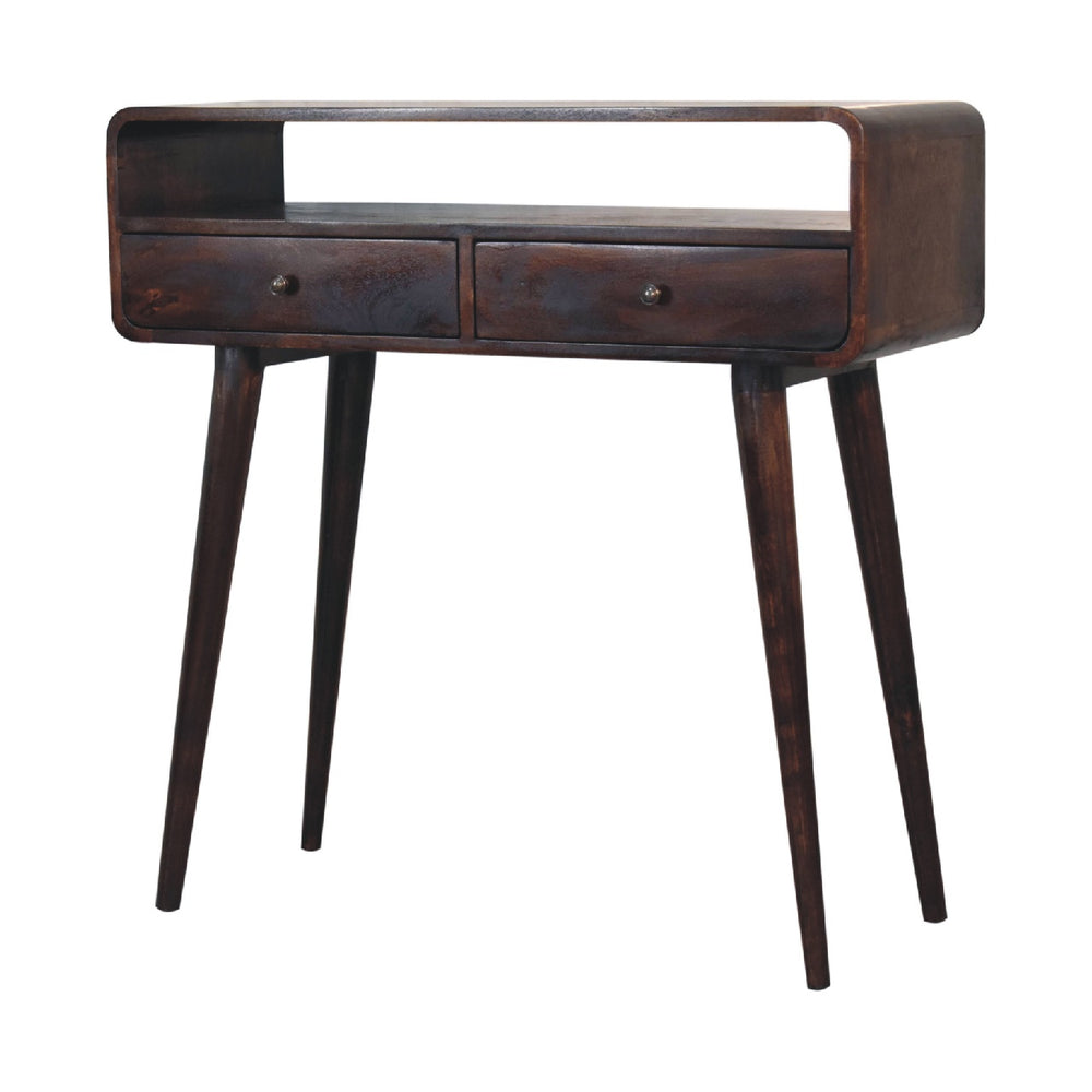 Curved Light Walnut Console Table - Smiddy Furniture
