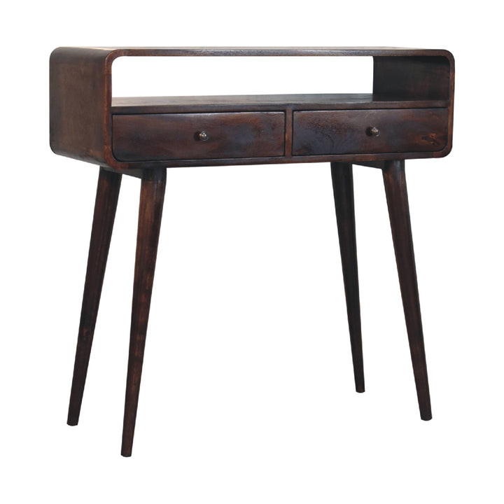 Curved Light Walnut Console Table - Smiddy Furniture