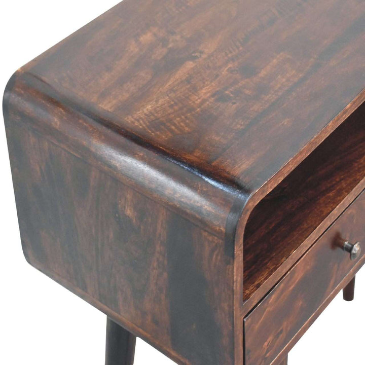 Curved Light Walnut Console Table - Smiddy Furniture