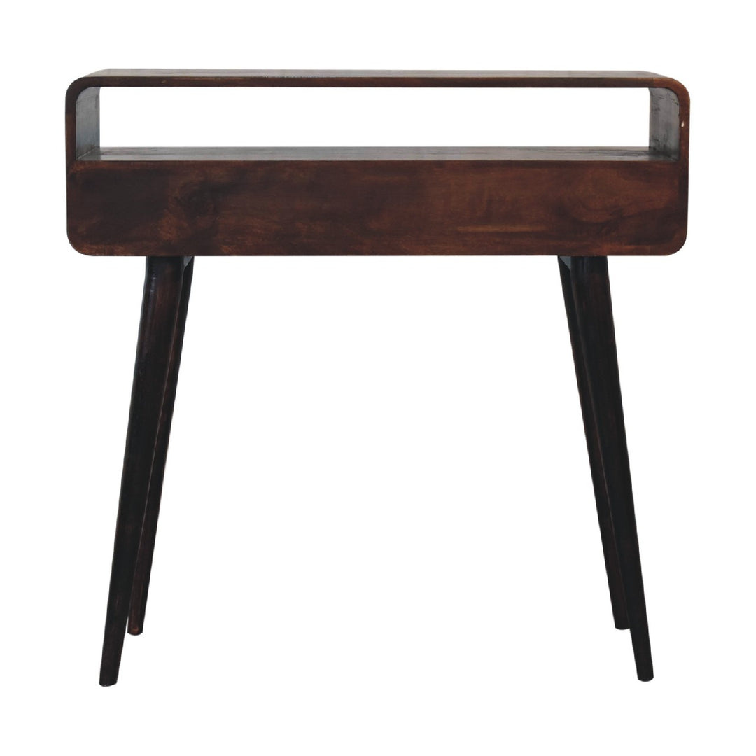 Curved Light Walnut Console Table - Smiddy Furniture