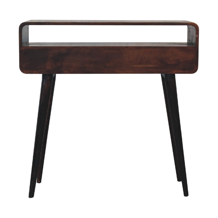 Curved Light Walnut Console Table - Smiddy Furniture
