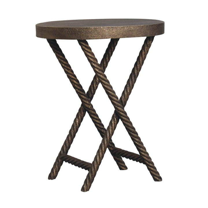 Metallic Rope Side Table - Smiddy Furniture