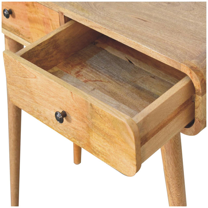 Oak-ish Curved Hallway Table-Smiddy Furniture