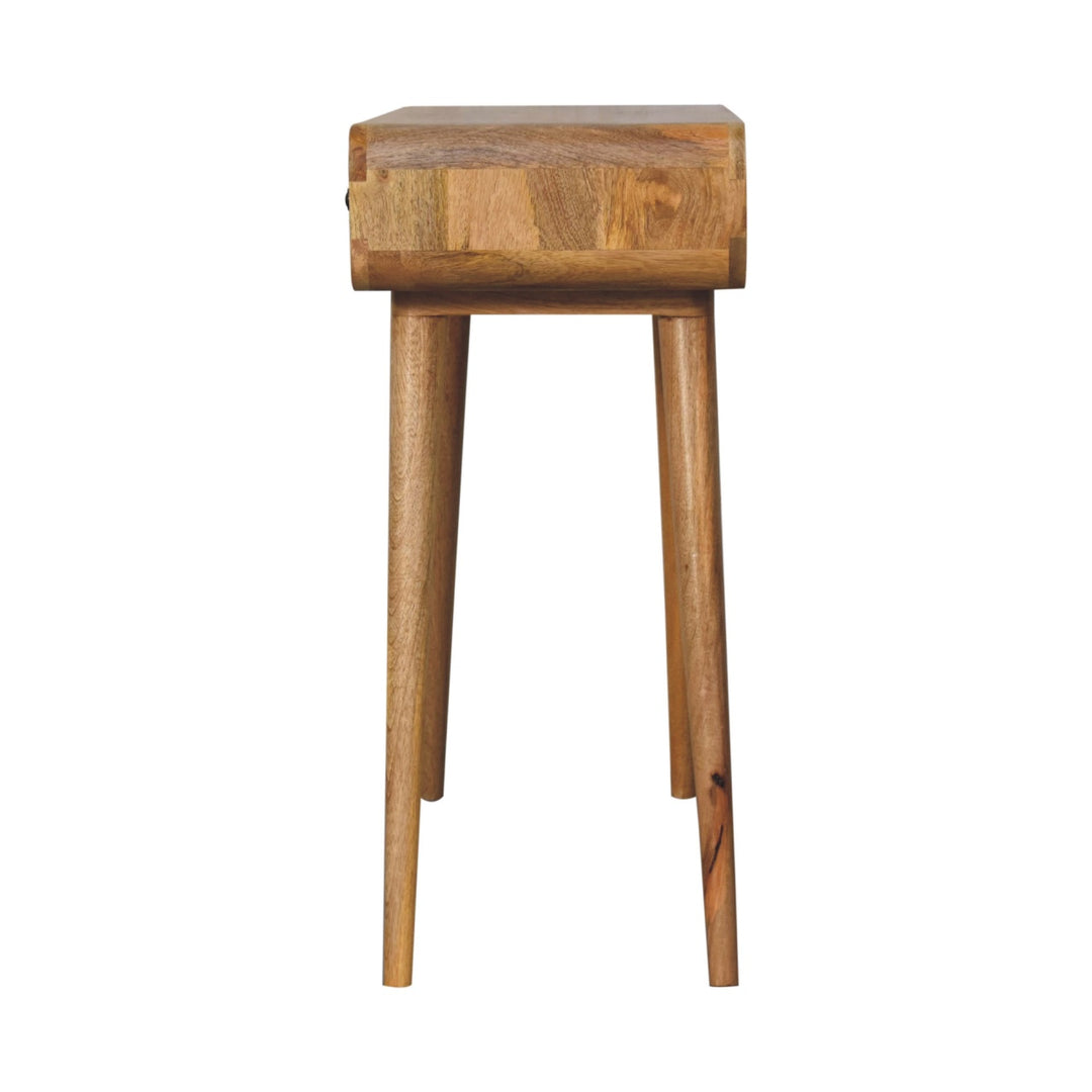 Oak-ish Curved Hallway Table-Smiddy Furniture