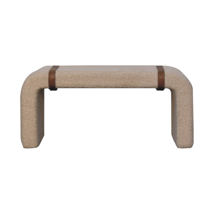 Boucle Leather Strap Bench - Smiddy Furniture