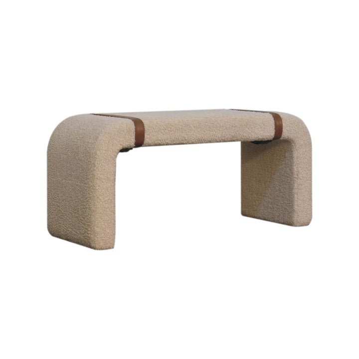 Boucle Leather Strap Bench - Smiddy Furniture