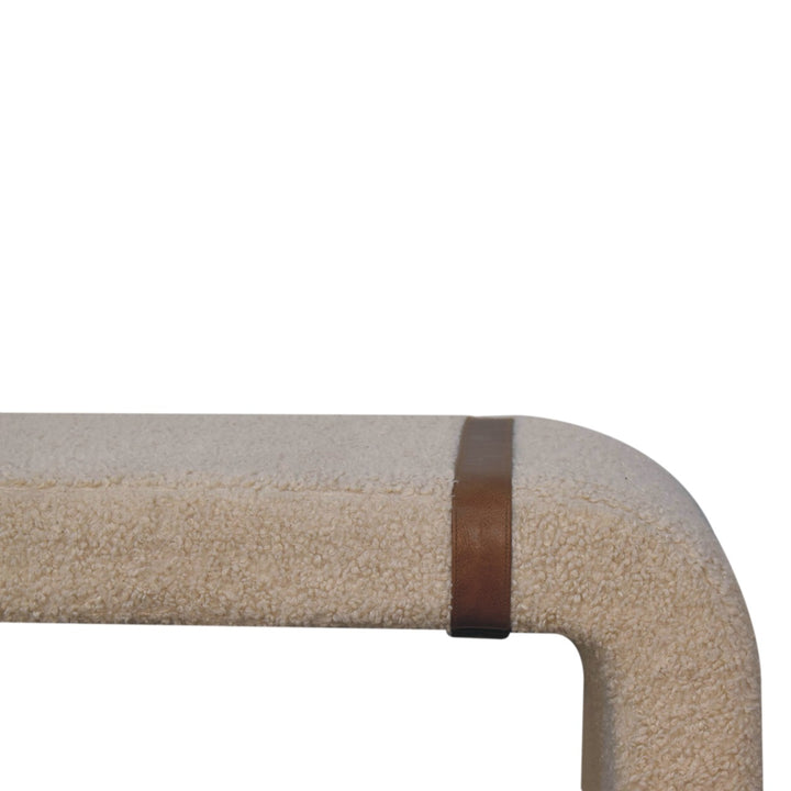 Boucle Leather Strap Bench - Smiddy Furniture