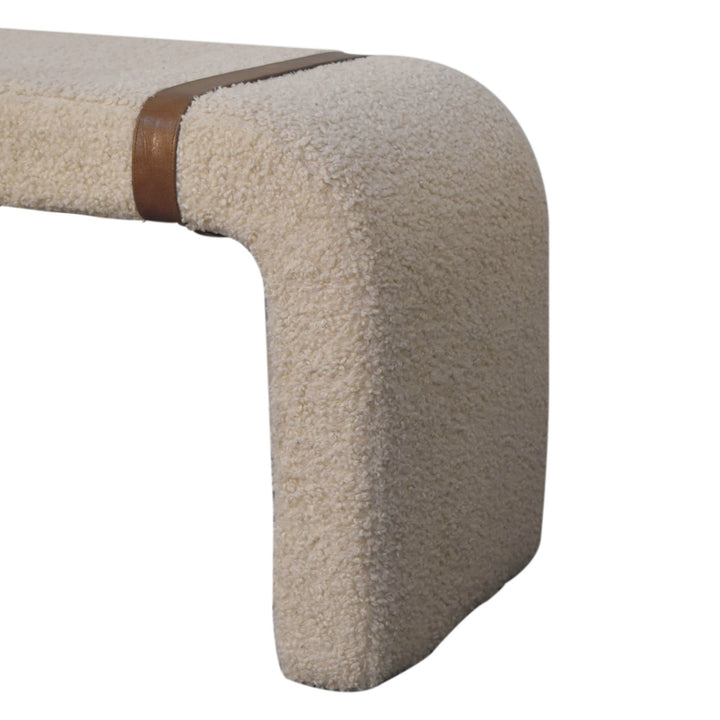 Boucle Leather Strap Bench - Smiddy Furniture
