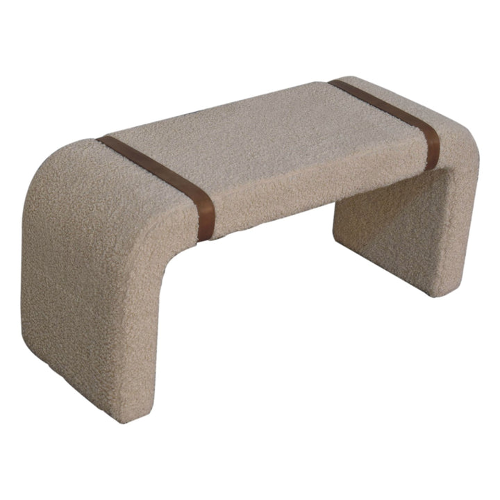 Boucle Leather Strap Bench - Smiddy Furniture
