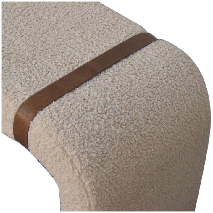 Boucle Leather Strap Bench - Smiddy Furniture