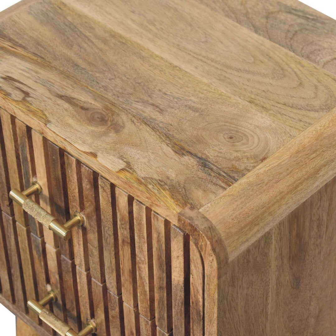 T - bar Ridged Bedside - Smiddy Furniture