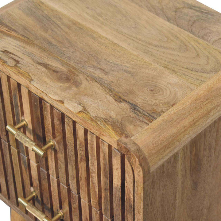 T - bar Ridged Bedside - Smiddy Furniture
