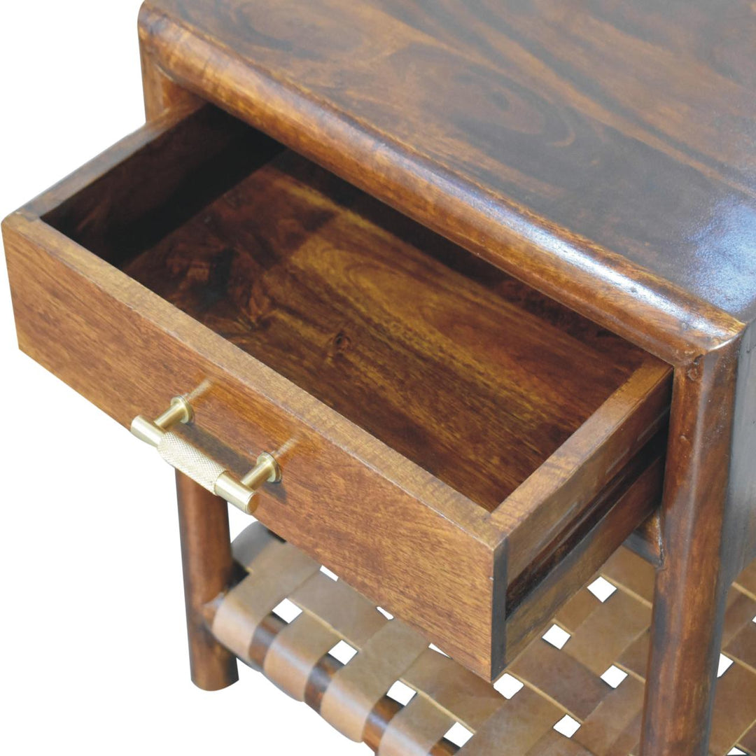 Chestnut T-Bar Bedside-Smiddy Furniture