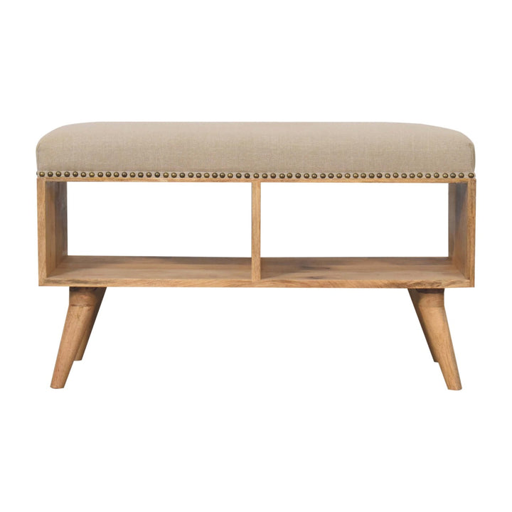 Studded Linen Open Bench - Smiddy Furniture