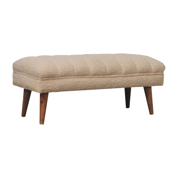 Cream Boucle Puffer Bench - Smiddy Furniture