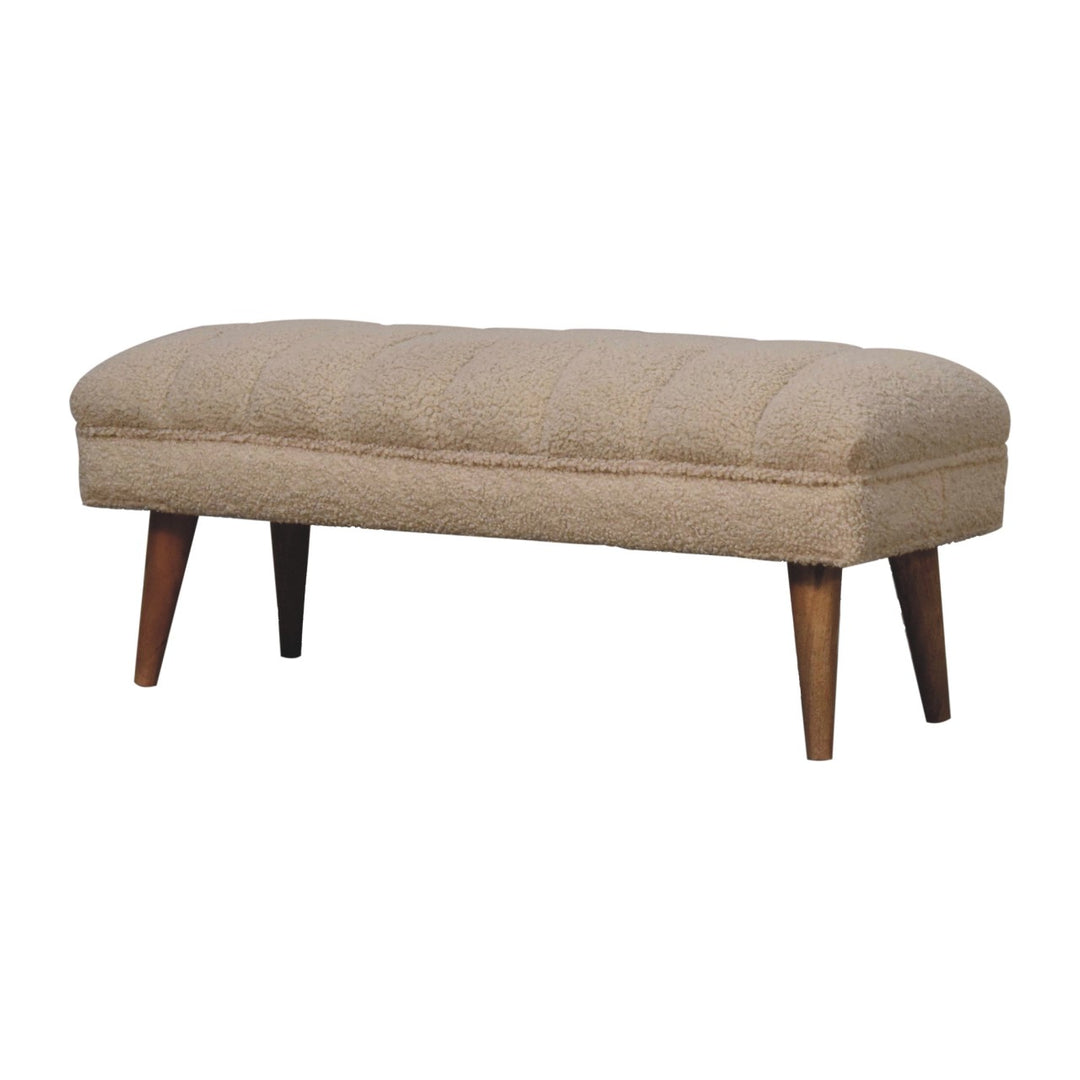 Cream Boucle Puffer Bench - Smiddy Furniture