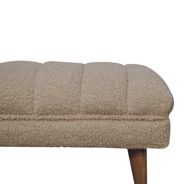 Cream Boucle Puffer Bench - Smiddy Furniture