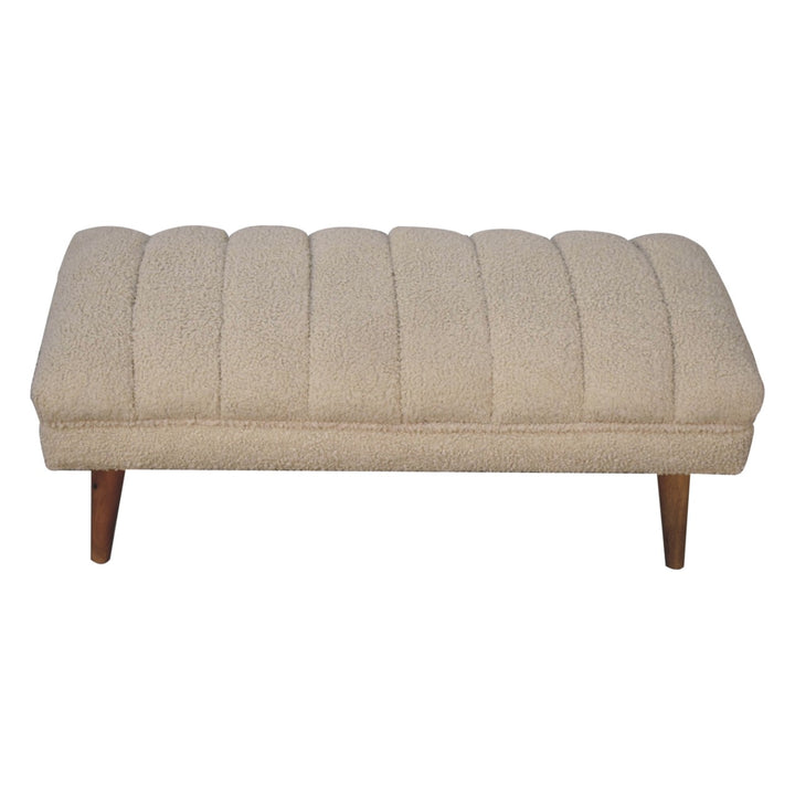 Cream Boucle Puffer Bench - Smiddy Furniture