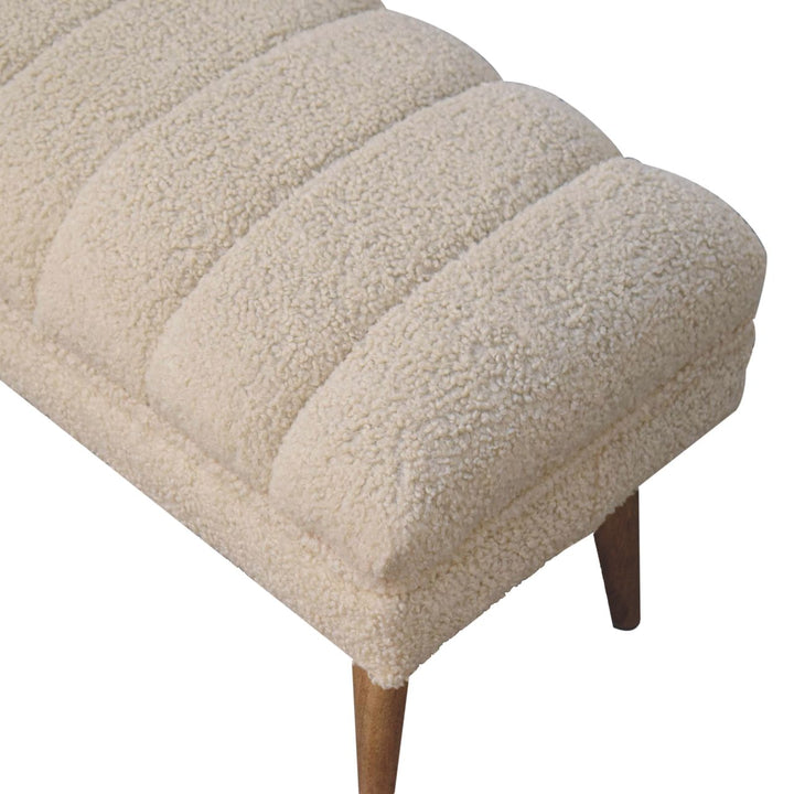 Cream Boucle Puffer Bench - Smiddy Furniture