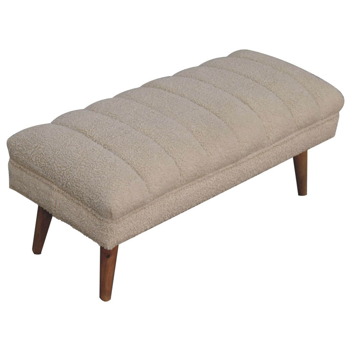 Cream Boucle Puffer Bench - Smiddy Furniture