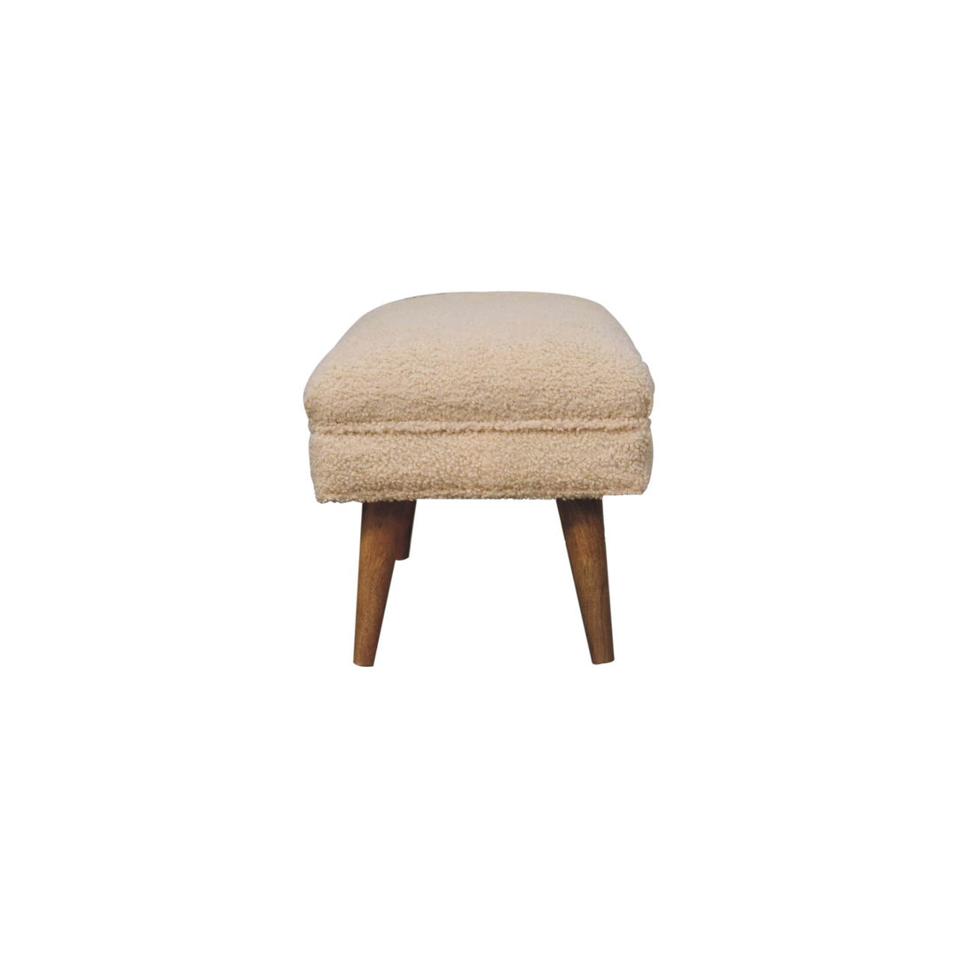 Cream Boucle Puffer Bench - Smiddy Furniture