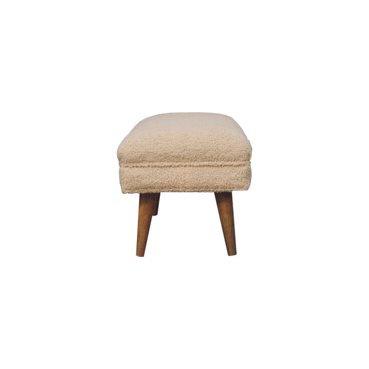 Cream Boucle Puffer Bench - Smiddy Furniture