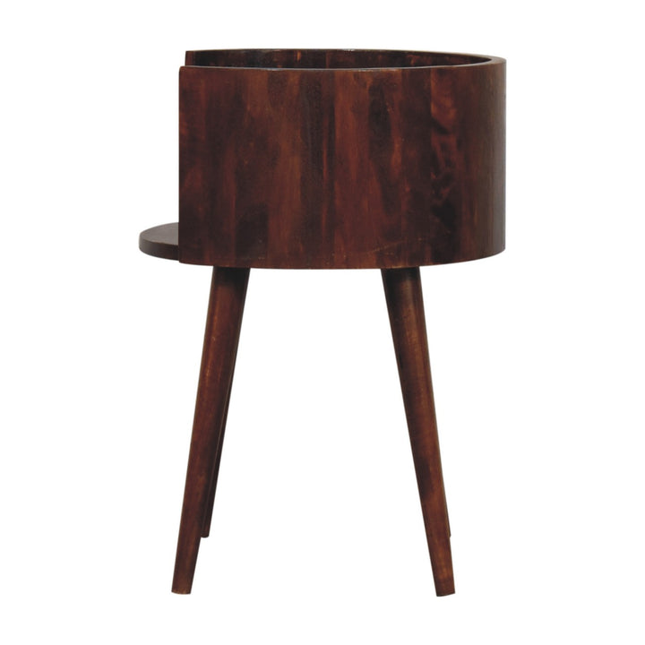 Chestnut Round Open Slot Bedside-Smiddy Furniture