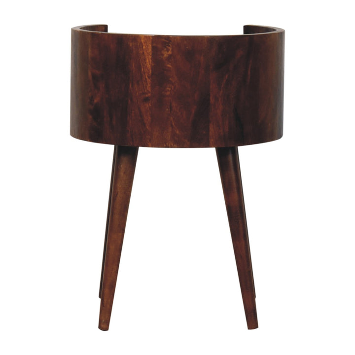 Chestnut Round Open Slot Bedside-Smiddy Furniture