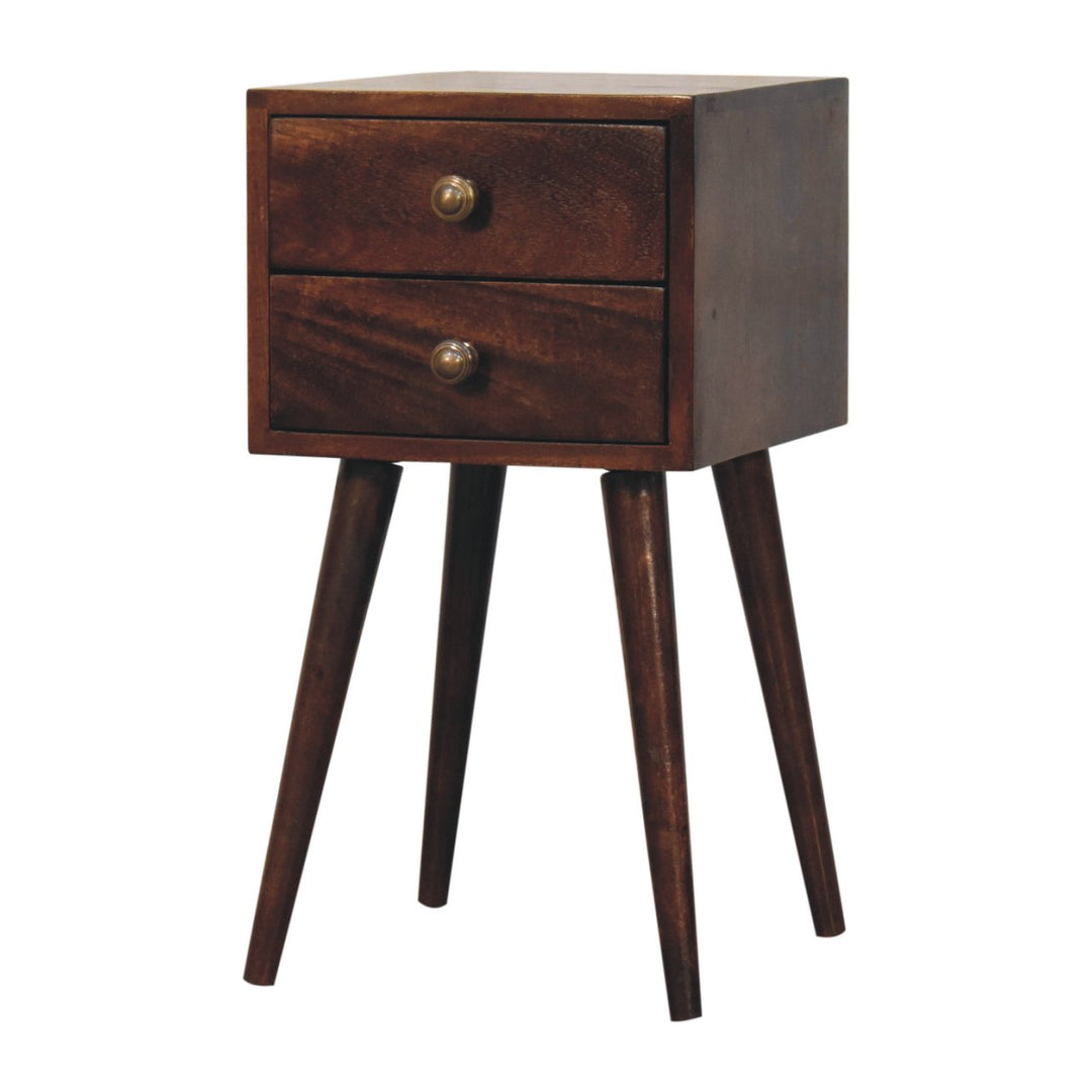 Mini 2 Drawer California Walnut Bedside