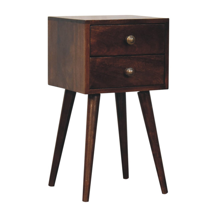 Mini 2 Drawer California Walnut Bedside